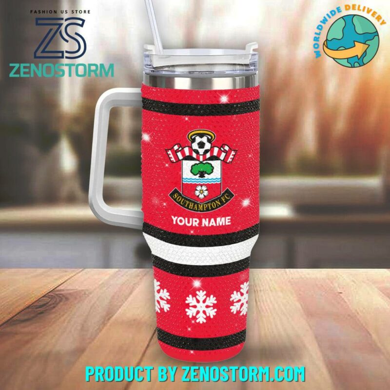 Rhinestone Bling Southampton EPL Custom Stanley Quencher 40oz Stainless Steel Tumbler With Handle - Threewoofs - Image 2