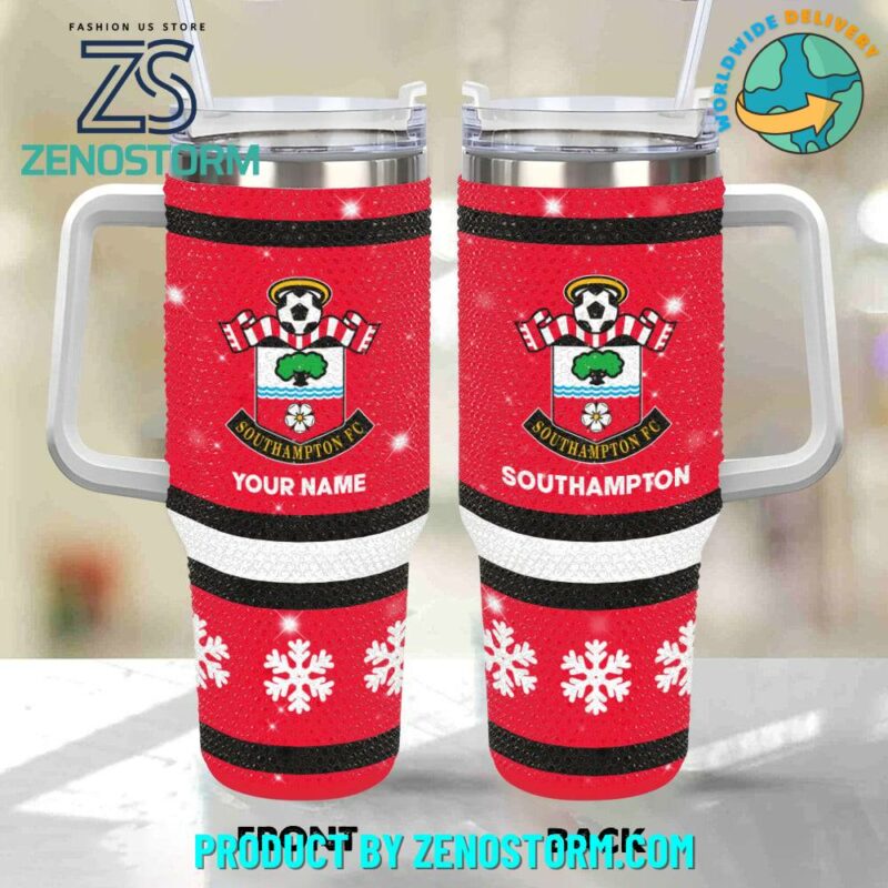 Rhinestone Bling Southampton EPL Custom Stanley Quencher 40oz Stainless Steel Tumbler With Handle - Threewoofs
