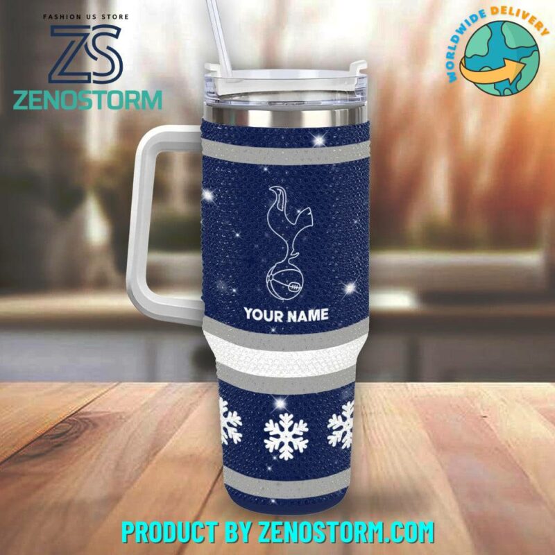 Rhinestone Bling Tottenham Hotspur EPL Custom Stanley Quencher 40oz Stainless Steel Tumbler With Handle - Threewoofs - Image 2