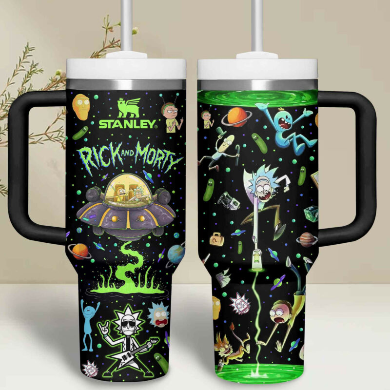 Rick And Morty TV Series Custom Stanley Quencher 40oz Stainless Steel Tumbler With Handle - Threewoofs - Image 8