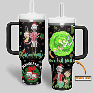 Rick And Morty TV Series Custom Stanley Quencher 40oz Stainless Steel Tumbler With Handle - Threewoofs