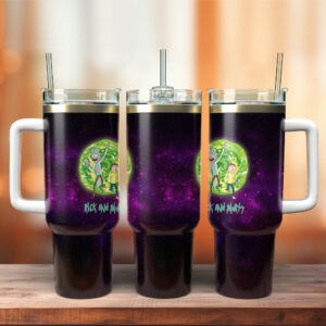 Rick and Morty TV Series Custom Stanley Quencher 40oz Stainless Steel Tumbler With Handle - Threewoofs