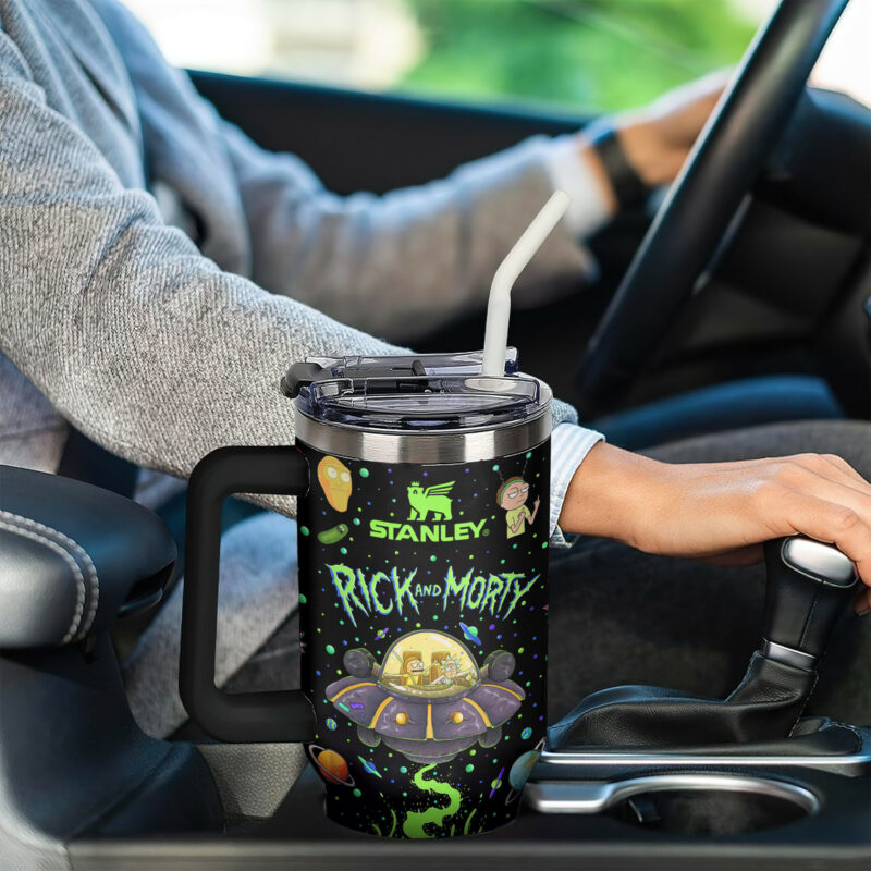 Rick And Morty TV Series Custom Stanley Quencher 40oz Stainless Steel Tumbler With Handle - Threewoofs - Image 5