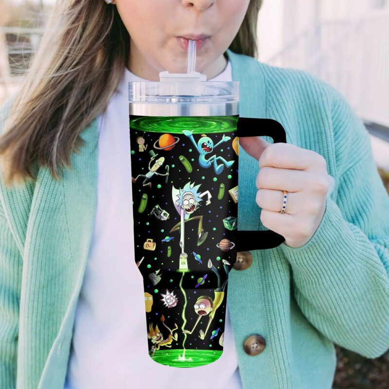 Rick And Morty TV Series Custom Stanley Quencher 40oz Stainless Steel Tumbler With Handle - Threewoofs - Image 6