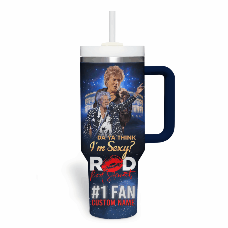 Rod Stewart Music Custom Stanley Quencher 40oz Stainless Steel Tumbler With Handle - Threewoofs - Image 4