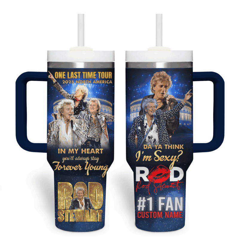 Rod Stewart Music Custom Stanley Quencher 40oz Stainless Steel Tumbler With Handle - Threewoofs - Image 2