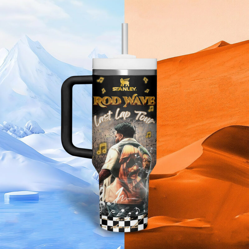 Rod Wave Music Custom Stanley Quencher 40oz Stainless Steel Tumbler With Handle - Threewoofs - Image 7