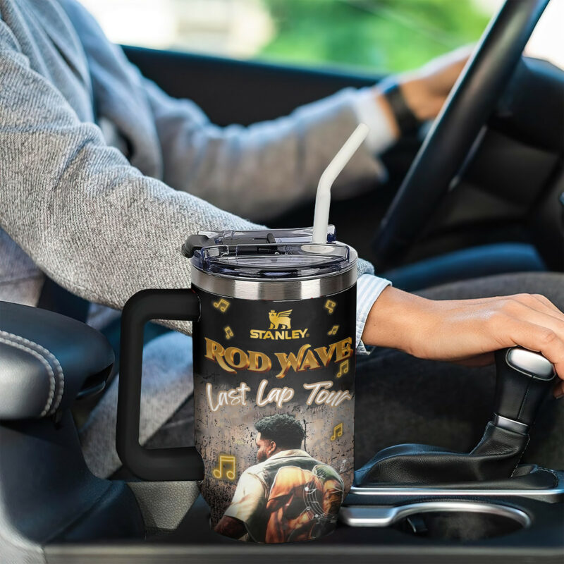 Rod Wave Music Custom Stanley Quencher 40oz Stainless Steel Tumbler With Handle - Threewoofs - Image 4