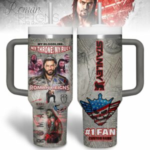 Roman Reigns Sports Custom Stanley Quencher 40oz Stainless Steel Tumbler With Handle - Threewoofs