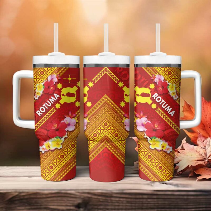 Rotuma Island Custom Stanley Quencher 40oz Stainless Steel Tumbler With Handle - Threewoofs - Image 4