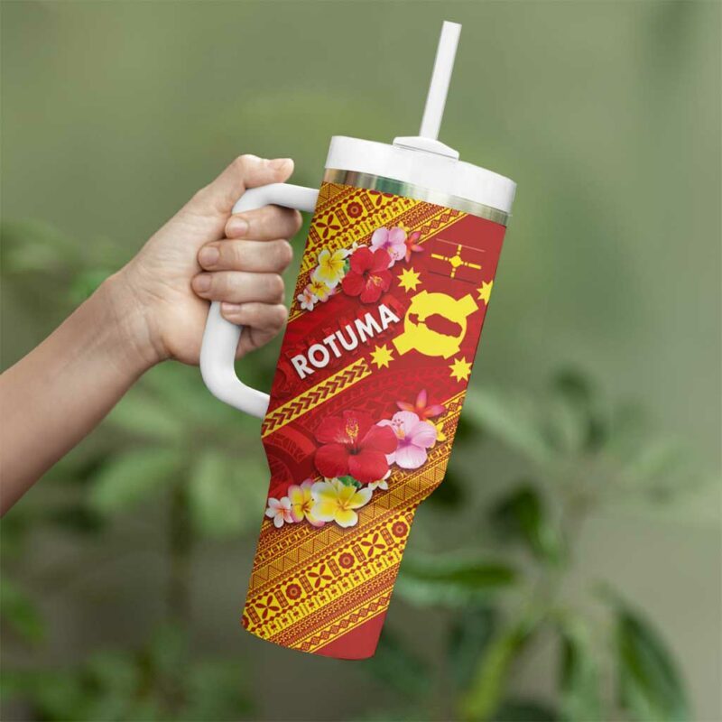 Rotuma Island Custom Stanley Quencher 40oz Stainless Steel Tumbler With Handle - Threewoofs - Image 3