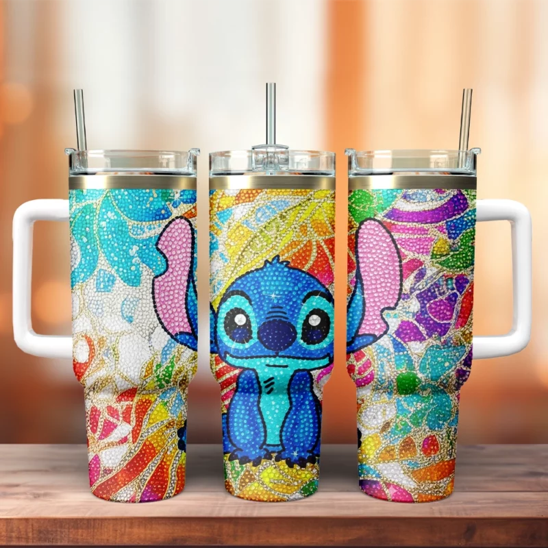 Lilo And Stitch Cartoon Custom Stanley Quencher 40oz Stainless Steel Tumbler With Handle - Threewoofs - Image 2
