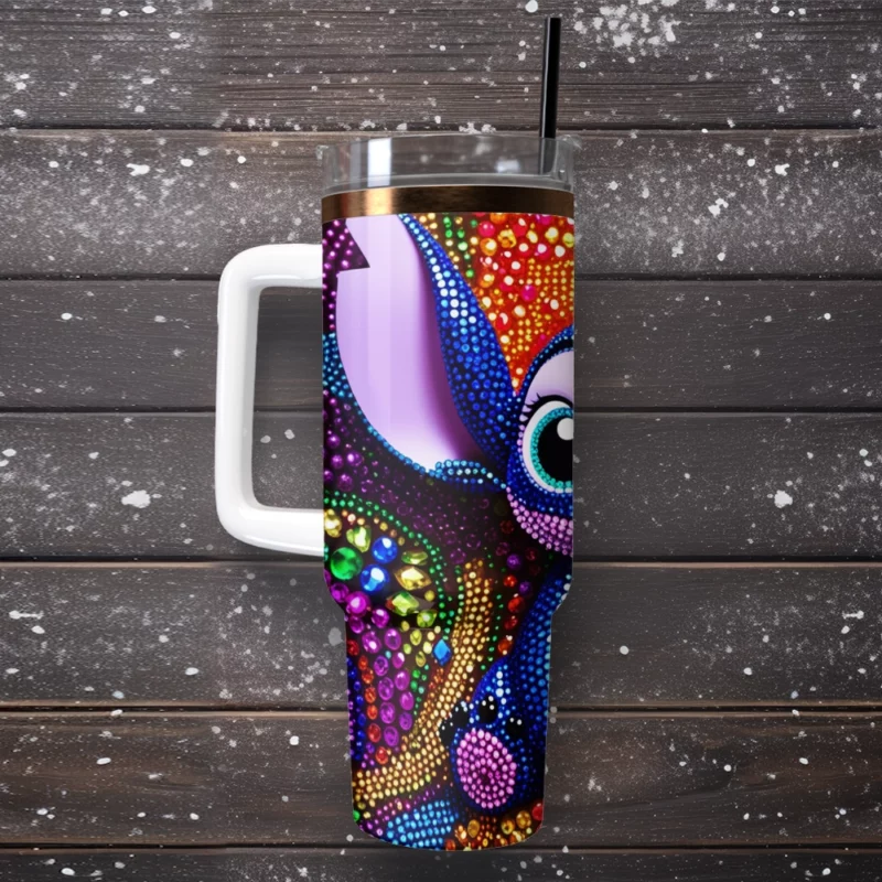 Lilo And Stitch Cartoon Custom Stanley Quencher 40oz Stainless Steel Tumbler With Handle - Threewoofs - Image 3