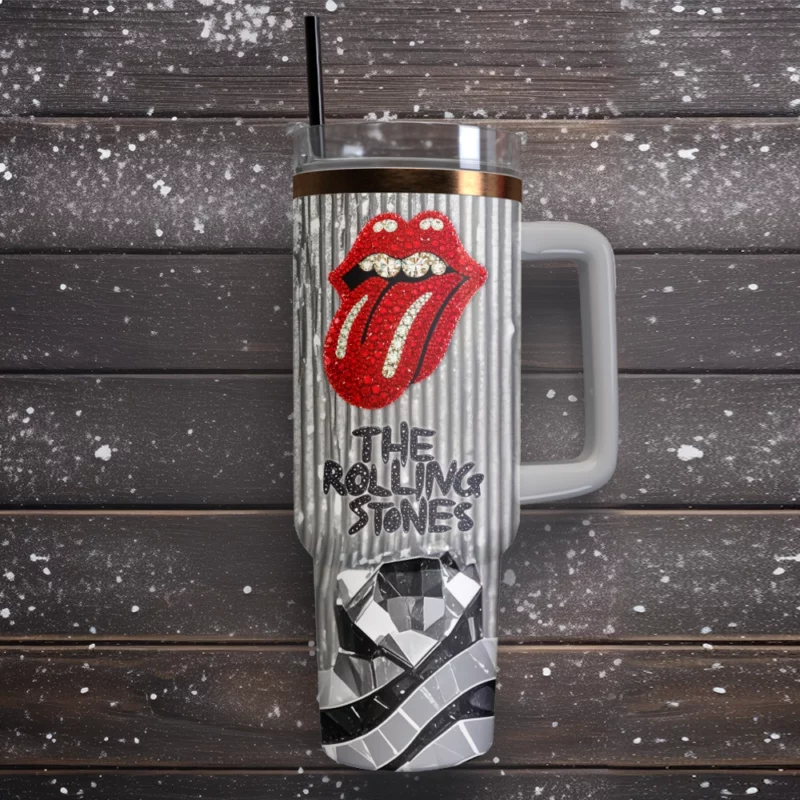 The Rolling Stones Music Custom Stanley Quencher 40oz Stainless Steel Tumbler With Handle - Threewoofs - Image 2
