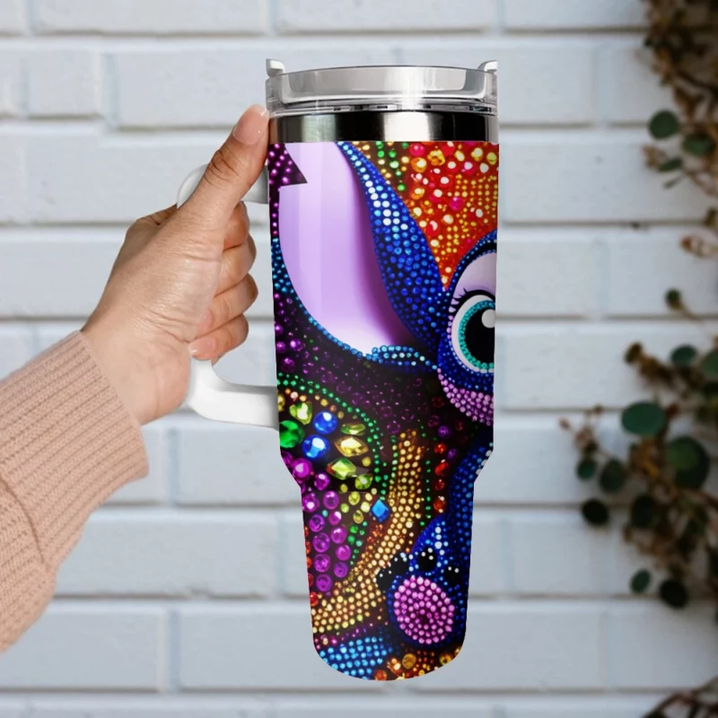 Lilo And Stitch Cartoon Custom Stanley Quencher 40oz Stainless Steel Tumbler With Handle - Threewoofs - Image 4