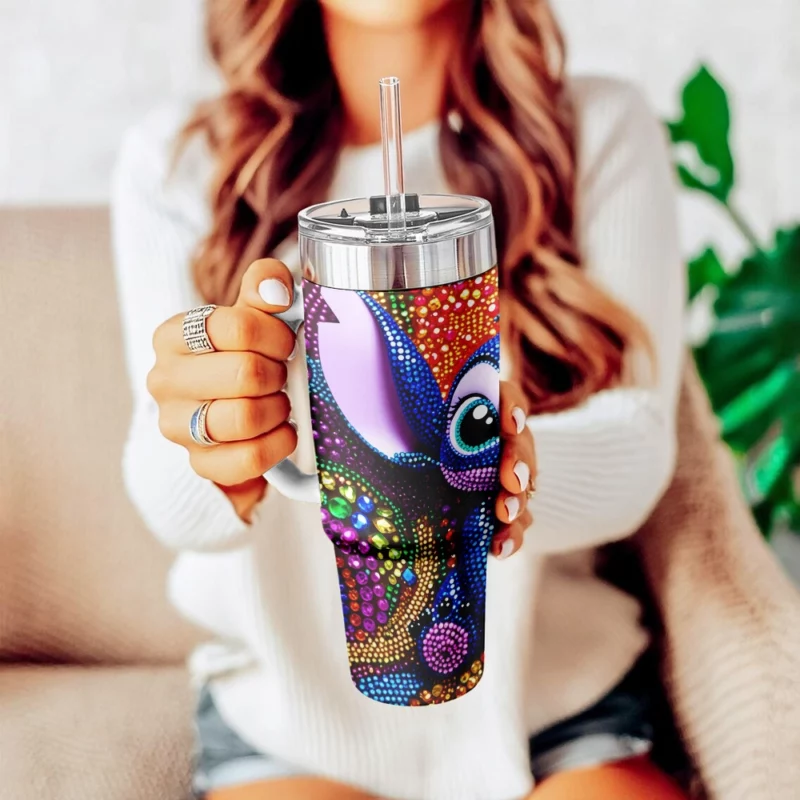 Lilo And Stitch Cartoon Custom Stanley Quencher 40oz Stainless Steel Tumbler With Handle - Threewoofs - Image 5