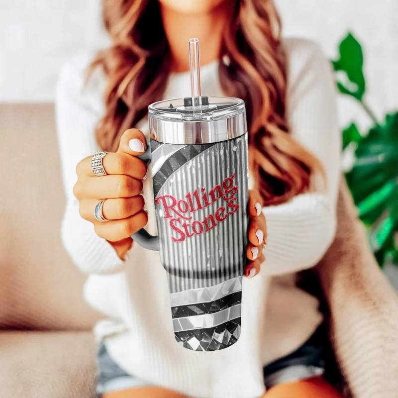 The Rolling Stones Music Custom Stanley Quencher 40oz Stainless Steel Tumbler With Handle - Threewoofs - Image 5