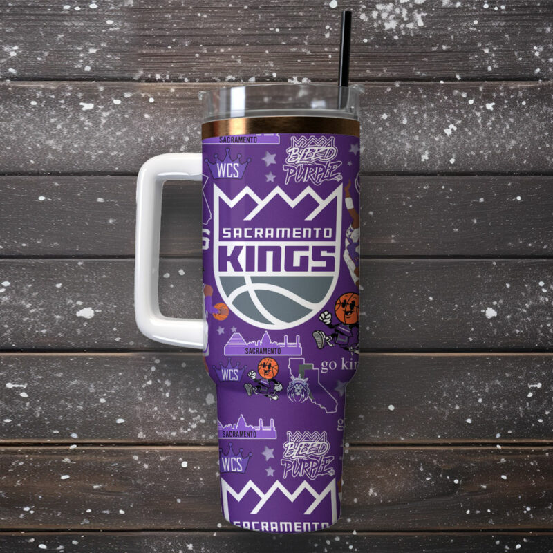 Sacramento Kings Basketball NBA Sports Custom Stanley Quencher 40oz Stainless Steel Tumbler - Threewoofs - Image 2