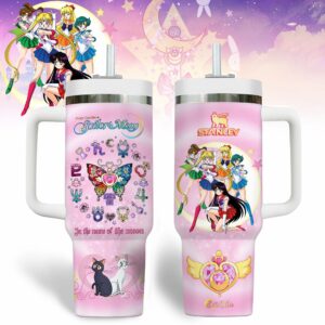 Sailor Moon Anime Custom Stanley Quencher 40oz Stainless Steel Tumbler With Handle - Threewoofs