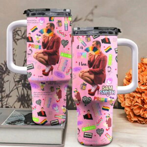 Sam Smith Music Custom Stanley Quencher 40oz Stainless Steel Tumbler With Handle - Threewoofs