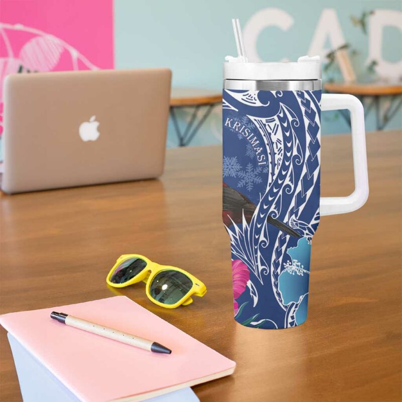 Samoa Christmas Cardinal Honeyeater Mix Siapo Custom Stanley Quencher 40oz Stainless Steel Tumbler With Handle - Threewoofs - Image 5