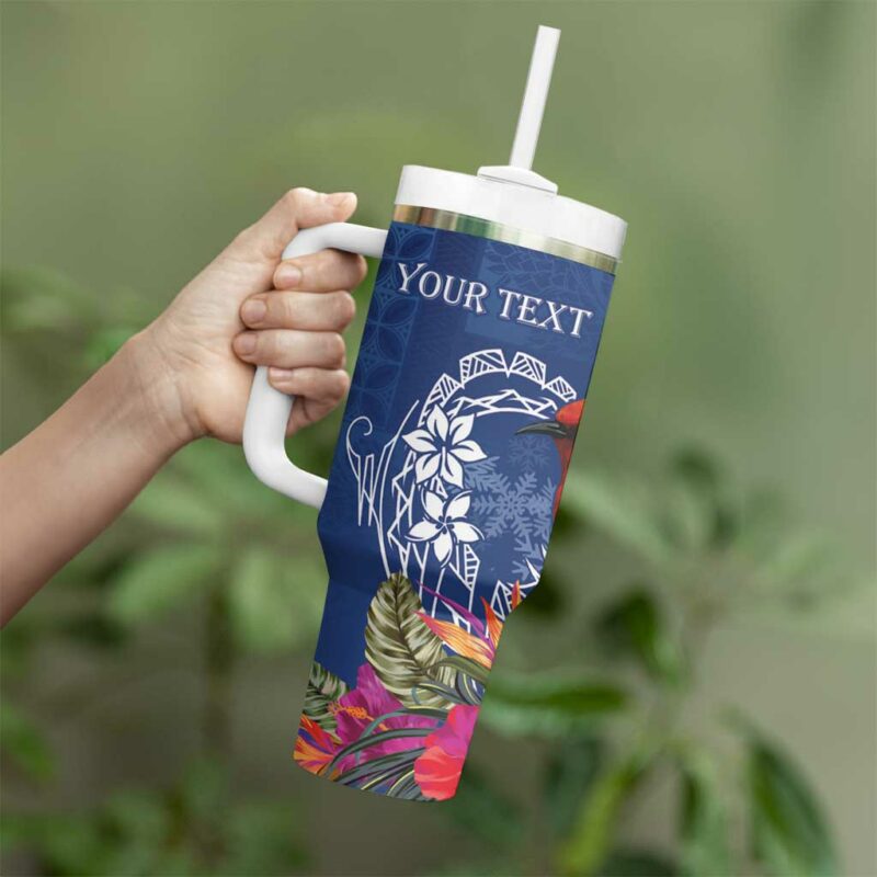Samoa Christmas Cardinal Honeyeater Mix Siapo Custom Stanley Quencher 40oz Stainless Steel Tumbler With Handle - Threewoofs - Image 3