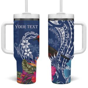 Samoa Christmas Cardinal Honeyeater Mix Siapo Custom Stanley Quencher 40oz Stainless Steel Tumbler With Handle - Threewoofs