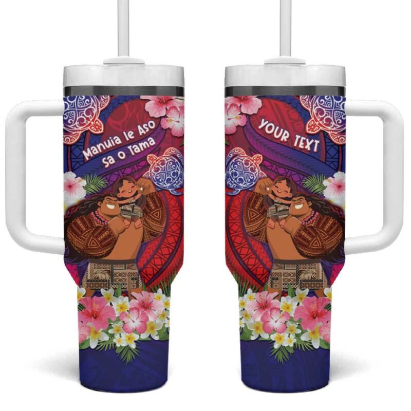Samoa Father‚Äôs Day Custom Stanley Quencher 40oz Stainless Steel Tumbler With Handle - Threewoofs