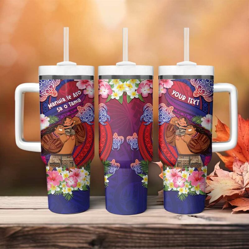 Samoa Father‚Äôs Day Custom Stanley Quencher 40oz Stainless Steel Tumbler With Handle - Threewoofs - Image 4