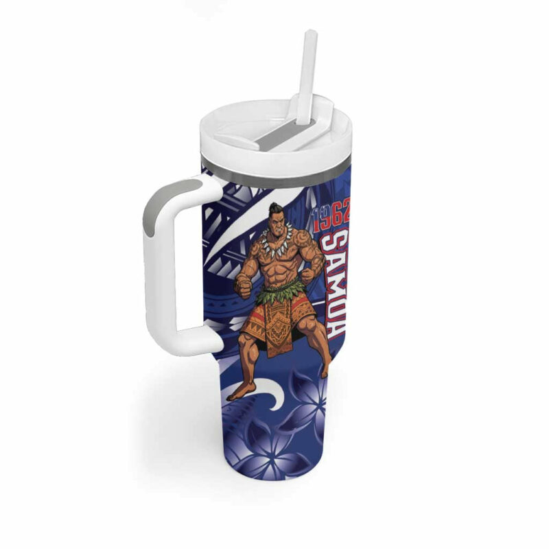 Samoa Independence Day Custom Stanley Quencher 40oz Stainless Steel Tumbler With Handle - Threewoofs - Image 2