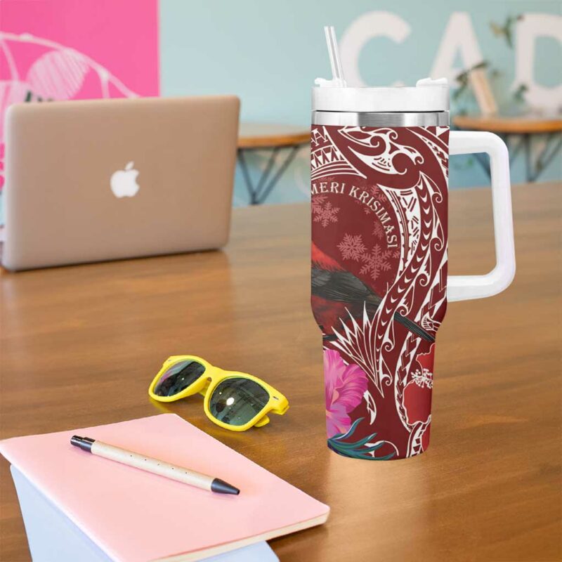 Samoa Meri Krisimasi Custom Stanley Quencher 40oz Stainless Steel Tumbler With Handle - Threewoofs - Image 5