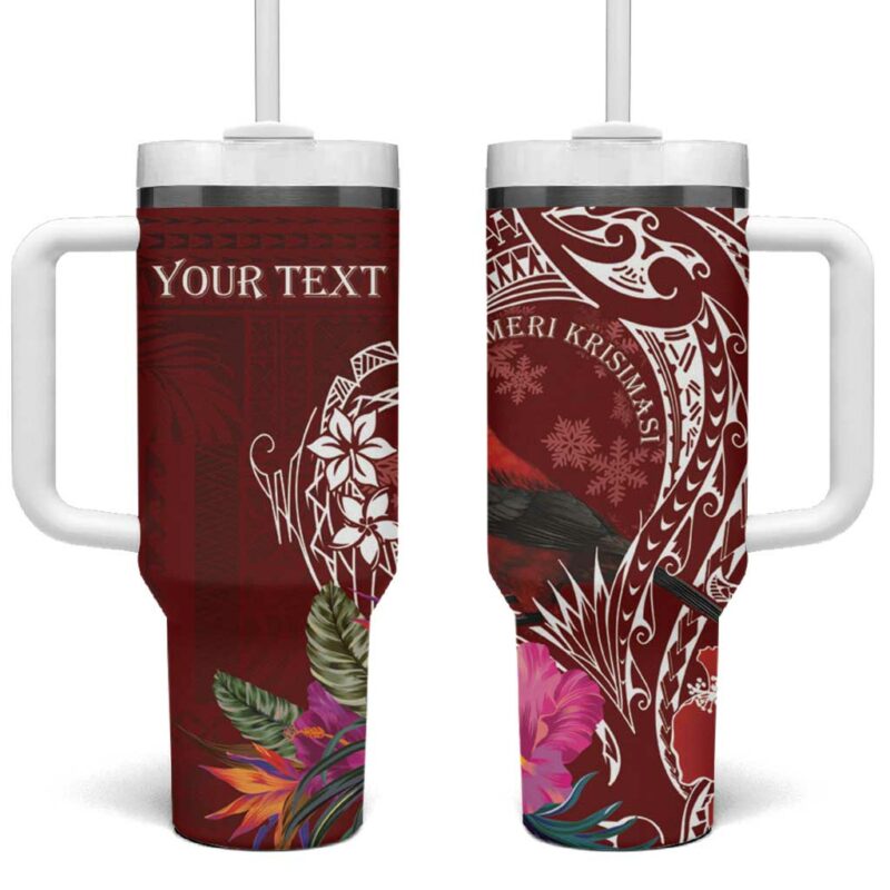 Samoa Meri Krisimasi Custom Stanley Quencher 40oz Stainless Steel Tumbler With Handle - Threewoofs