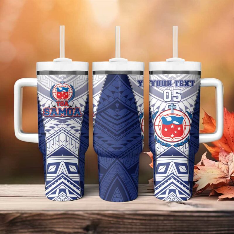Samoa Rugby 2023 Pacific Championships Polynesian Custom Stanley Quencher 40oz Stainless Steel Tumbler With Handle - Threewoofs - Image 4