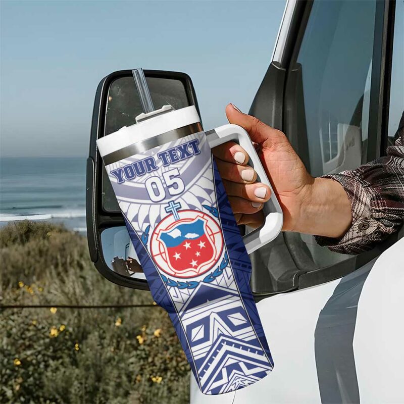 Samoa Rugby 2023 Pacific Championships Polynesian Custom Stanley Quencher 40oz Stainless Steel Tumbler With Handle - Threewoofs - Image 7