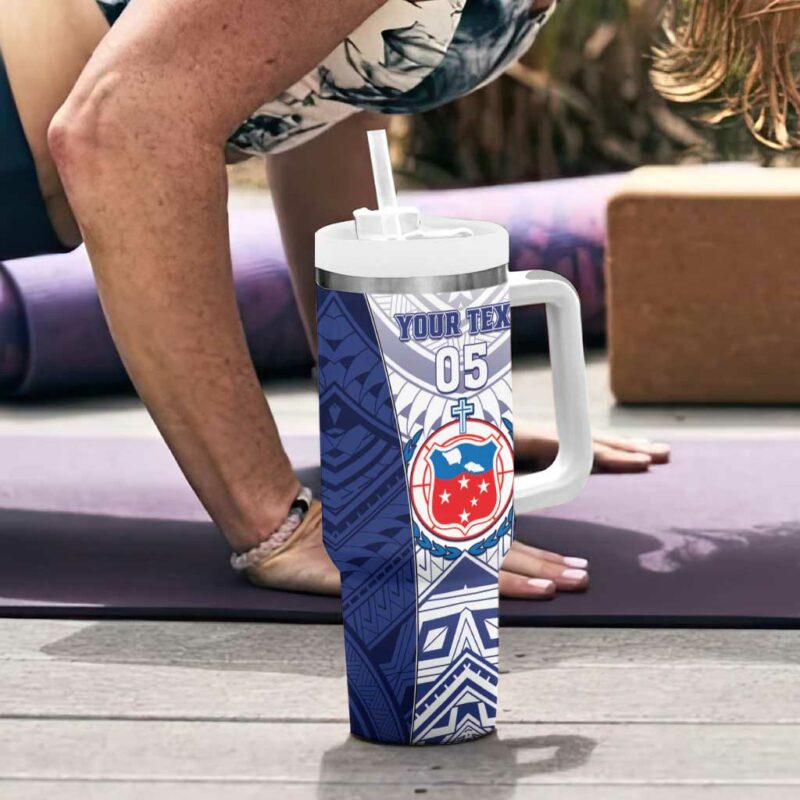Samoa Rugby 2023 Pacific Championships Polynesian Custom Stanley Quencher 40oz Stainless Steel Tumbler With Handle - Threewoofs - Image 6