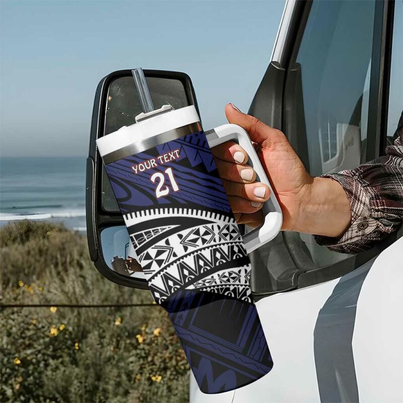Samoa Rugby Pacific Samoan Warrior Tribal Custom Stanley Quencher 40oz Stainless Steel Tumbler With Handle - Threewoofs - Image 7