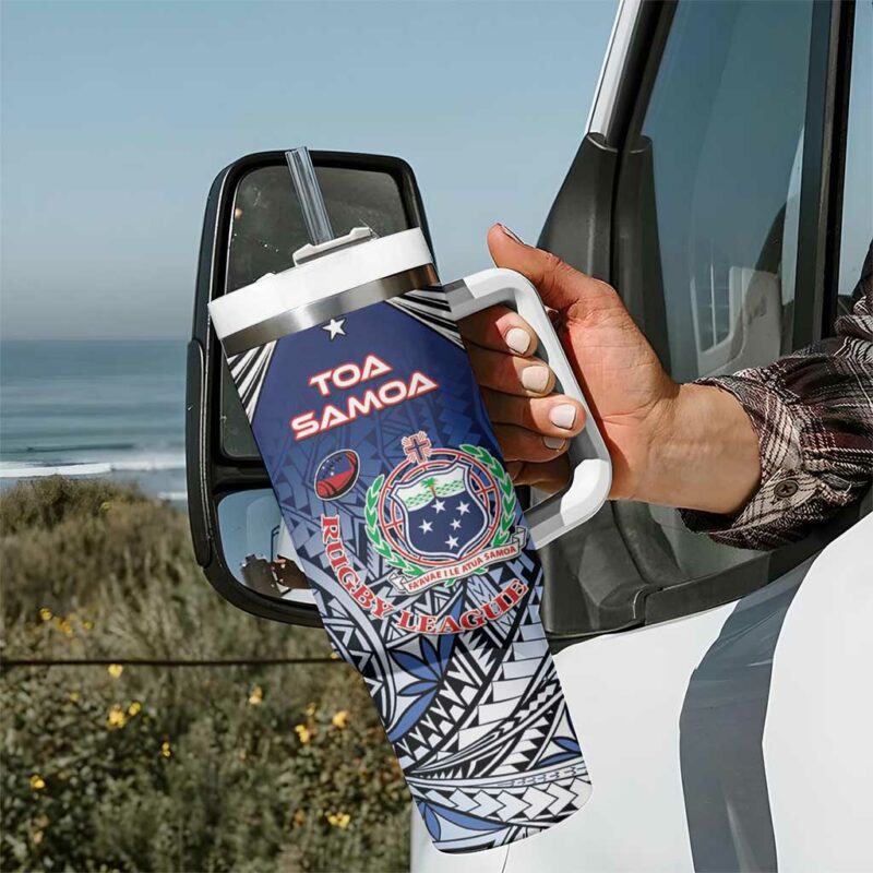 Samoa Rugby Toa Samoa Myriad Custom Stanley Quencher 40oz Stainless Steel Tumbler With Handle - Threewoofs - Image 7