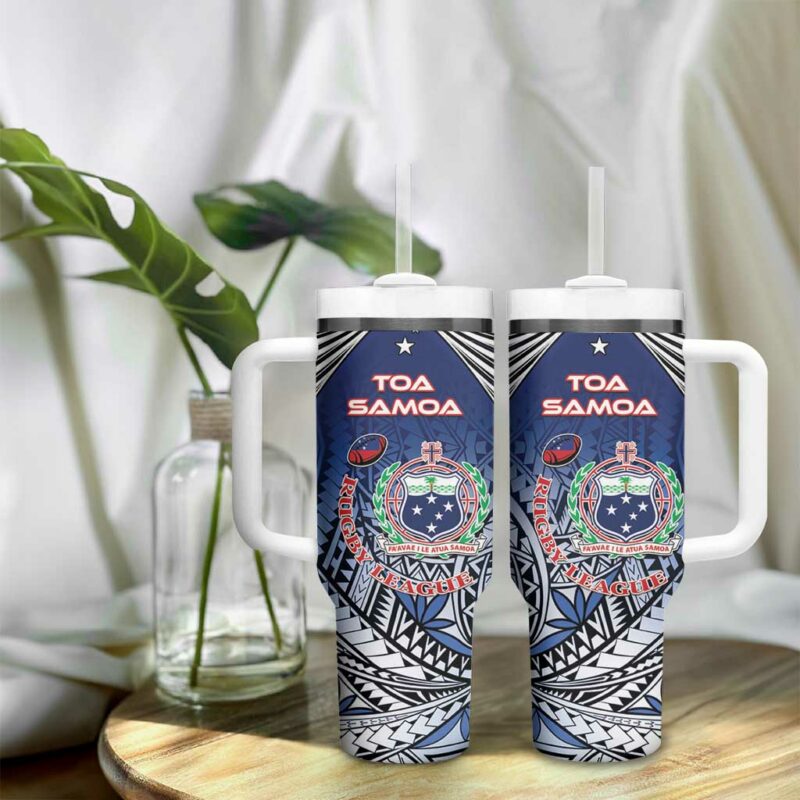 Samoa Rugby Toa Samoa Myriad Custom Stanley Quencher 40oz Stainless Steel Tumbler With Handle - Threewoofs - Image 9