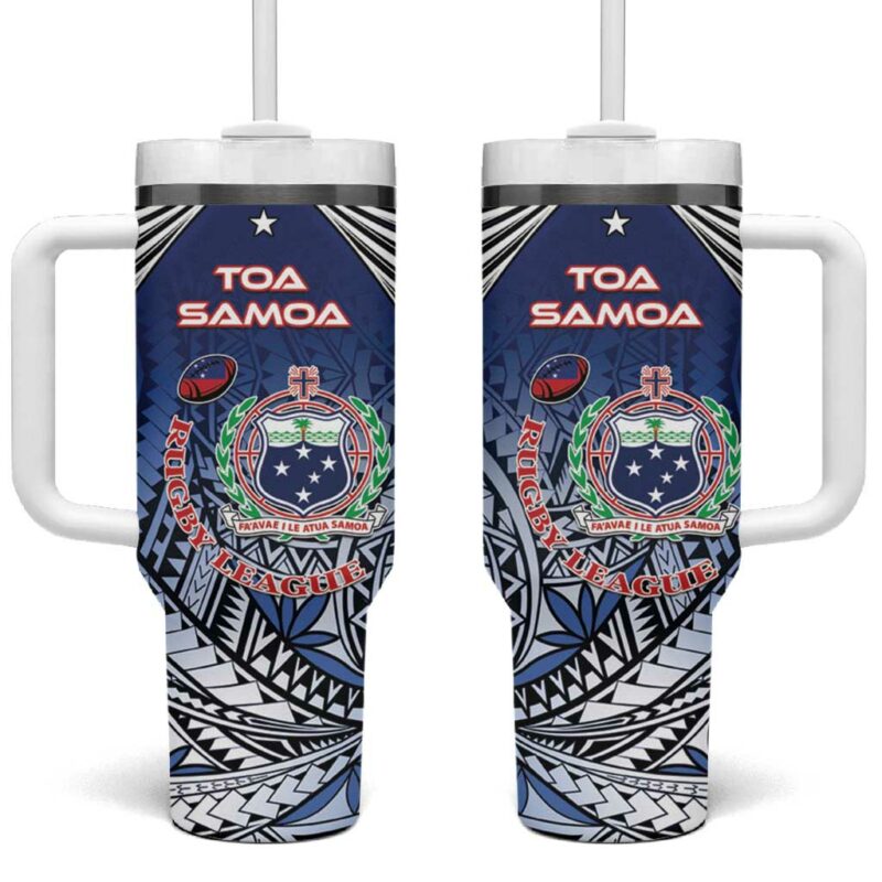 Samoa Rugby Toa Samoa Myriad Custom Stanley Quencher 40oz Stainless Steel Tumbler With Handle - Threewoofs