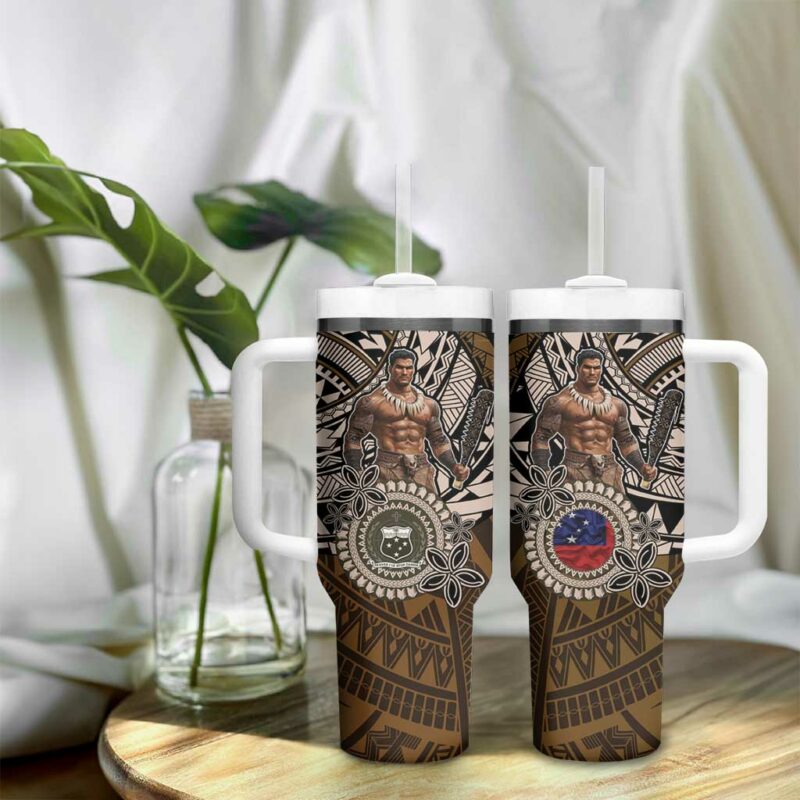 Samoa Warrior The Mighty Samoan Warrior Custom Stanley Quencher 40oz Stainless Steel Tumbler With Handle - Threewoofs - Image 9