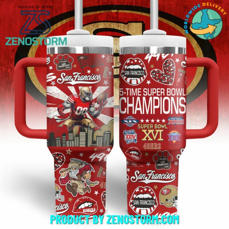 San Francisco 49er NFL Custom Stanley Quencher 40oz Stainless Steel Tumbler With Handle - Threewoofs