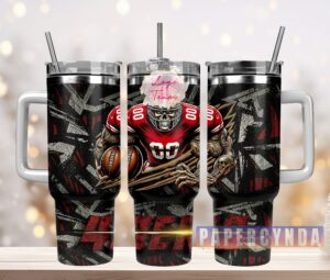 Skull Football Player Stainless Steel Tumbler - Double Wall Insulated Mug