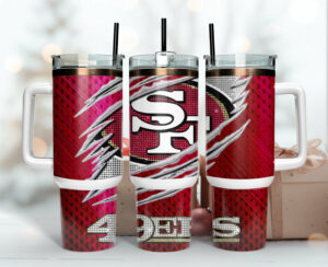 San Francisco 49ers NFL Custom Stanley Quencher 40oz Stainless Steel Tumbler With Handle - Threewoofs