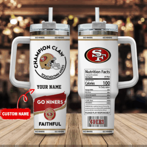 Custom San Francisco 49ers Tumbler with Straw - Personalized NFL Fan Gift