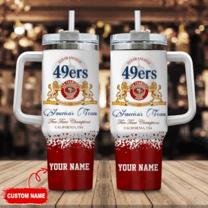 Custom San Francisco 49ers Tumbler - Personalized NFL Fan Gift with Straw