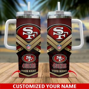 Custom San Francisco 49ers Tumbler with Handle - Add Your Name!