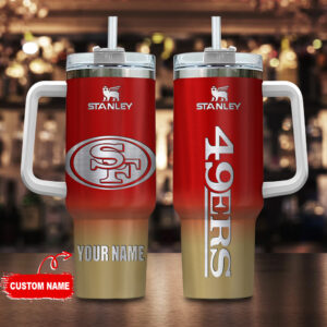 Customizable 49ers Insulated Tumbler with Handle - Perfect Gift for Fans