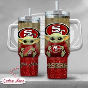 Custom Name Baby Alien 49ers Tumbler - Personalized NFL Fan Gift