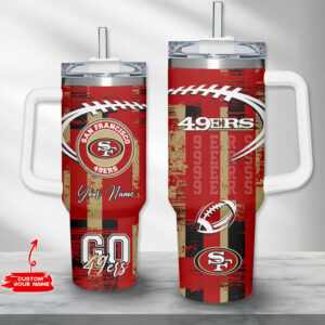 Custom San Francisco Football Team Tumbler - Personalized Name Travel Mug