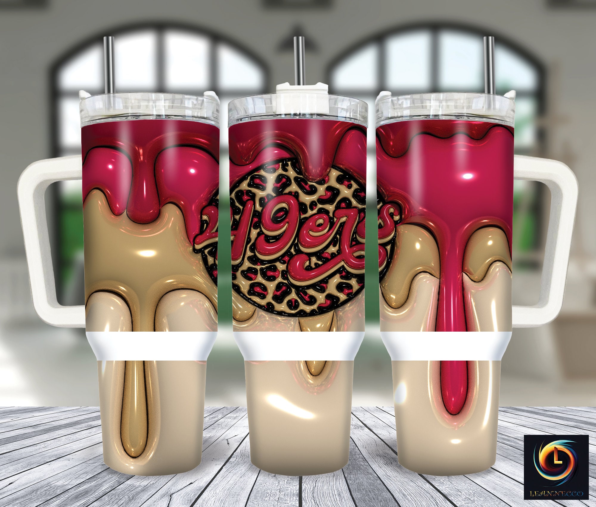 Stylish Leopard Print Tumbler with Straw - Perfect for Game Days & Everyday Use